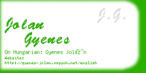 jolan gyenes business card